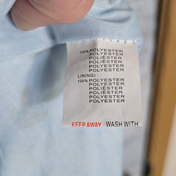 Nasty Gal Blue White Floral Daisies Short Sleeve Lined Sheer Cinch Mini Dress - Picture 7 of 9